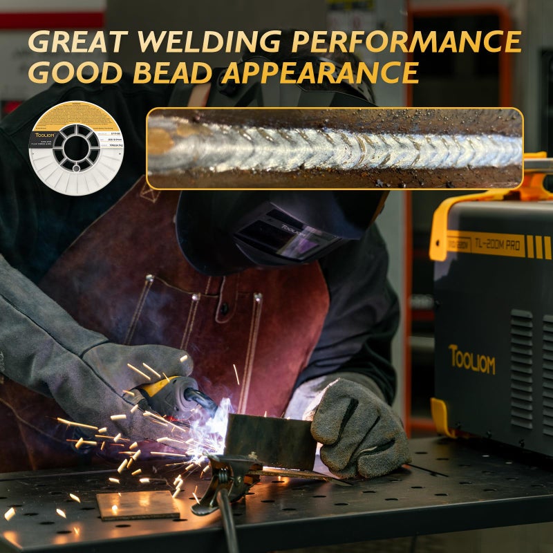 TOOLIOM E71T-GS .035"" Diameter 10-Pound Spool Flux Core Self-shielded Carbon Steel MIG Welding Wire - Image 4